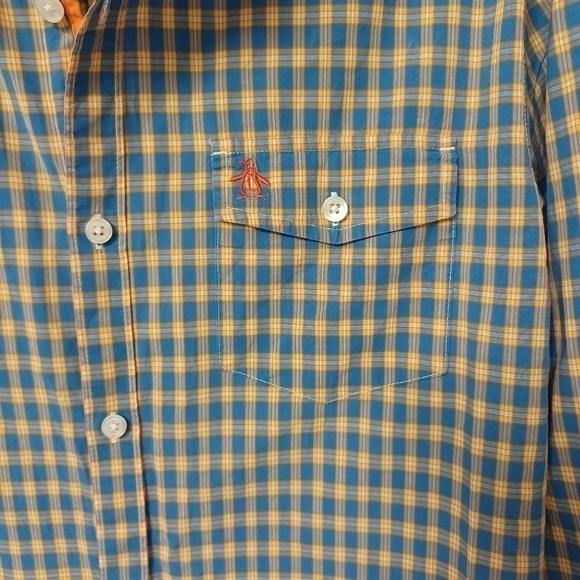 ORIGINAL Penguin plaid flannel button down shirt top - Picture 3 of 6